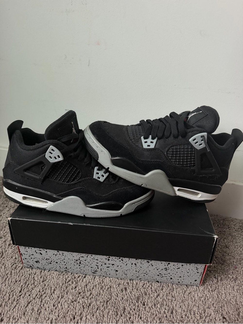 Jordan Men’s Black and Gray Retro Sneakers